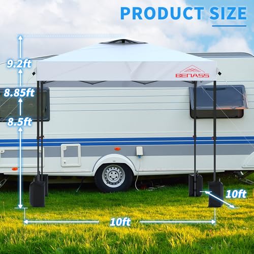 10x10 Outdoor Canopy Ten, Heavy Duty Pop Up Canopy with Removable Sidewalls and Sandbags, White - color: White, size: 10x10