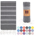 Beach Towel 100% Cotton Turkish Beach Towel Adult 38x70 Inch Pre-washed Absorbent Extra Large|Sand Free Quick Dry BathTowels|Lightweight Blanket|Travel Cruise Camping Spa Gym Yoga Towel|Black - color: Black Onyx