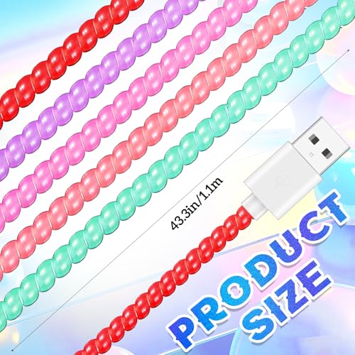 Frienda 10 Pcs Spiral Cord Protector Chargers Protector Pets No Chew Data Cable Protective Sleeve Headphone Charger Saver USB Cable Cover Wire Repair for Phone USB (Pearlescent Color) - color: Pearlescent Color