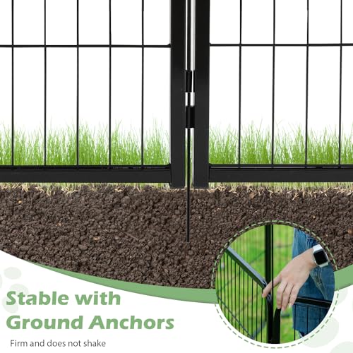 FDW Dog Playpen Dog Pen Dog Kennel 16 Panels 32 Inch Height Indoor Outdoor Folding Metal Portable Puppy Exercise Pen Heavy Duty Dog Fence for Yard Camping,Black - style: 16 Panels