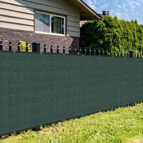 SunnyRoyal 6' x 3' Green Privacy Fence Screen Heavy Duty Windscreen Mesh Fencing Shade Fabric with Brass Grommets for Outdoor Fence Garden Patio Swimming Pool - color: Green, size: 6' x 3'