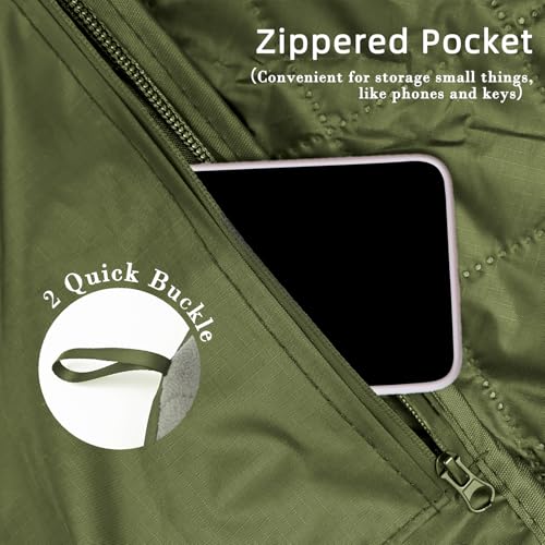 Large Waterproof Outdoor Camping Blanket, 80 x 58 inch Fleece Picnic Blankets Windproof Travel Stadium Blanket for Beaches Pets Car Camp Picnic Mat for Both Cold & Warm Weather - color: Green