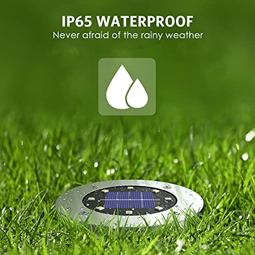 OULONGER 4.6inch Solar Lights Outdoor Waterproof,12Pack Solar Lights for Outside,Solar Garden Lights Landscape Lighting for Patio Pathway Lawn Yard Deck Driveway Walkway(White Light) - color: White, size: 12pack