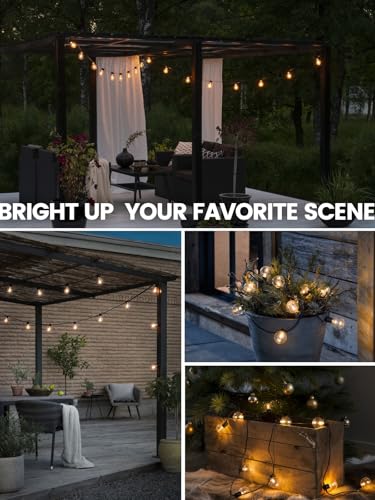 Outdoor String Lights with Remote 50FT - Dimmable Patio Lights with Waterproof G40 LED Globe Bulbs, Connectable Shatterproof Hanging Lighting for Outside Bistro Garden Backyard Deck Decor - color: G40-Globe Bulb, size: 50ft With Remote