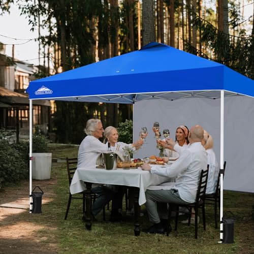 EAGLE PEAK Commercial Canopy 12x12 Pop Up Canopy Tent with 1 Sidewall, Easy Setup Heavy Duty Instant Event Shelter for Vendors & Markets, Outdoor Sun Shade, Blue - color: Blue, size: 12x12