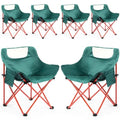 FairySandy 6 Pack Portable Camping Chairs Compact Backpacking Chairs Folding Camp Chairs for Adults Ultralight Camping Chair with 6 Carry Bag for Hiking, Beach, Fishing, Orange and Green