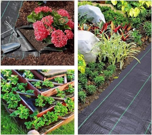 Landscape Fabric 4FT X 100FT Heavy Duty Weed Barrier Fabric,Weed Landscape Fabric Barrier, Heavy Duty Geotextile 3.2 OZ Garden Fabric Weed Barrier for Flower Bed, Ground Fabric - size: 4X100 FT