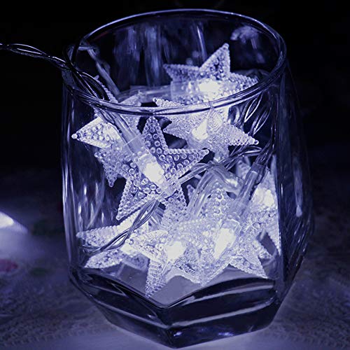 Twinkle Star 33FT 100 LED Star String Lights, Plug in Fairy String Lights Waterproof, Extendable for Indoor, Outdoor, Wedding Party, Christmas Tree, New Year, Garden Decoration, White - color: White, size: Star lights - 49 ft