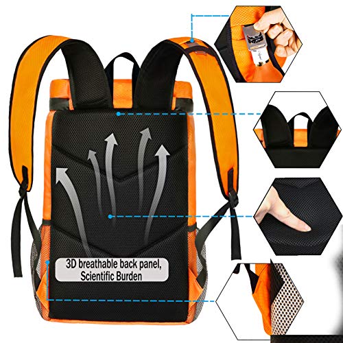 FORICH Soft Cooler Backpack Insulated Waterproof Backpack Cooler Bag Leak Proof Portable Small Cooler Backpacks to Work Lunch Travel Beach Camping Hiking Picnic Fishing Beer for Men Women - color: Orange