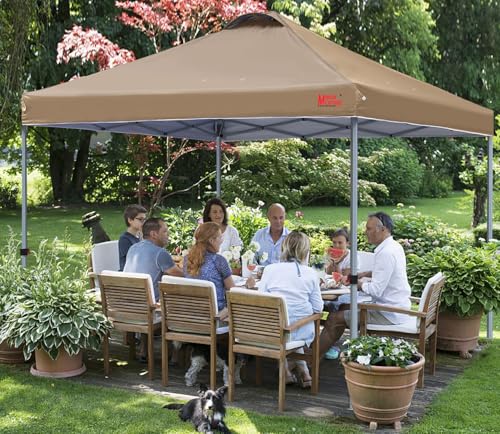 MASTERCANOPY Durable Pop-up Canopy Tent with Roller Bag (8x8, Khaki) - color: Khaki, size: 8x8