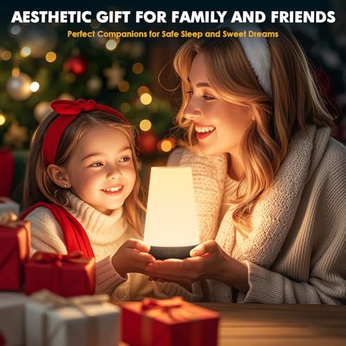 Auxmir Rechargeable LED Night Light, Touch & Remote Control Bedside Lamp with 13 Colors, 5 Brightness Levels, Portable Table Lamp for Kids Baby Nursery, Bedroom, Bathroom, Camping, Dark Brown - color: Dark Brown