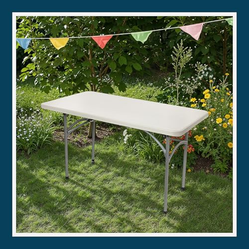 OEF Furnishings OEFBT2448 Utility Series Heavy-Duty Premium Commercial-Grade Indoor/Outdoor Folding Table (24 x 48 in, Rectangular, Speckled Gray Top/Gray Frame) - size: 48 x 24 in