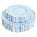 DaYammi 60Pcs Blue Plastic Plates - Light Blue Pates Disposable & Reusable - Heavy Duty Plastic Plates for Party Including 30 Dinner Plate,30 Dessert Plate for Weddings, Birthdays, Dinner Parties - color: Light Blue