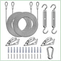 32 Pcs Shade Sail Hardware Kit with 304 Stainless Steel Wire Rope Cable for Triangle Shade Sail Installation,6 inch Sun Shade Sail Hardware for Garden,Outdoors,DIY Crafts - size: 32 Pcs Hardware Kits+cables for Triangle