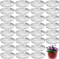 30 Packs 4 Inches Small Clear Plant Saucers for Indoor Outdoor Use Heavy Duty Plastic Plant Trays for Planter Bulk Flower Pot Drip Trays to Catch Water, 4 to 20 Inch - size: 4 Inches