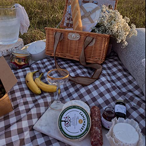 K Y KANGYUN Extra Large Picnic Blanket Outdoor Beach Blankets, Water-Resistant Foldable Sandproof Blankets Cute Picnic Mat for Beach, Camping Grass Lawn Park Mats (Brown 2, 80x80 in) - color: Brown, size: 6'8" x 6'8"