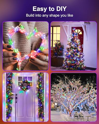 Fairy Lights Battery Operated, Twinkle String Lights Waterproof Silver Wire 5 Feet 60 Led Firecracker Starry Lights for DIY Wreath Home Wedding Party Bedroom Mason Jar Holiday Christmas, Multicolor - color: Multicolor