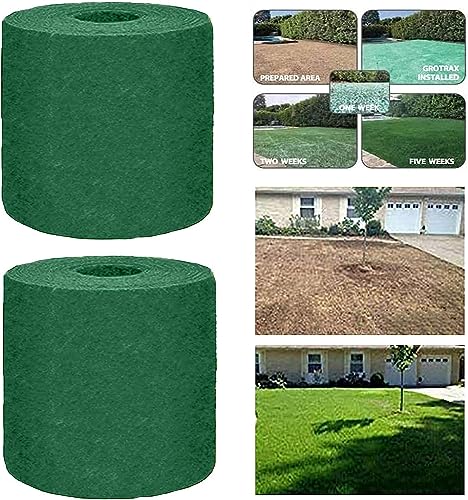 Grass Seed Mat Roll - Biodegradable Lawn Seed Mat - Backyard Plant Growing Grass Seed Germination Blanket one-Piece Solution-just Water and Grow-not Fake or Artificial Turf