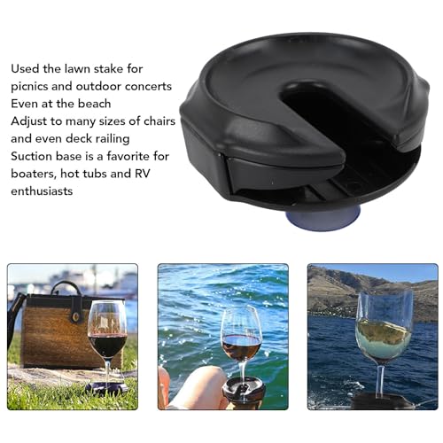 Portable Cupholder, Wine Glass Holder for Shower, Suction Cup Bathtub Wine Glass Holder with 3 Attachments, Outdoor Portable Wine Glass Holder Suction Cup Drink Holder for Hot Tubs