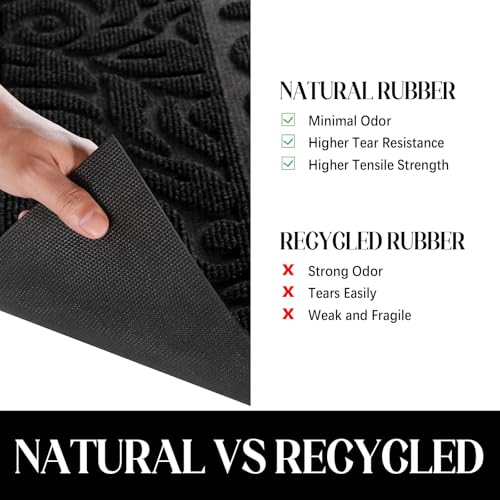 Yimobra Welcome Mat Outdoor 29.5x17, Waterproof Non-Slip Outdoor Mats for Front Door Outside Entrance, Low-Profile Entryway Mat Indoor for Garage Patio, Black - color: Black, size: 29.5x17 Inch