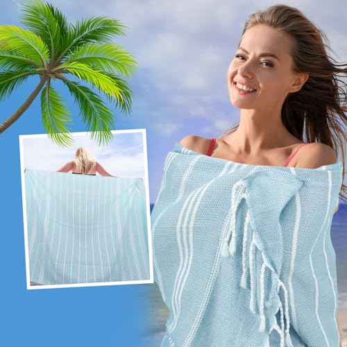 YSYJ Oversized Turkish Beach Towel Giant XXL Beach Towel Quick Dry Sand Free Extra Large Turkish Lightweight XL Beach Blanket for Travel Blue - color: Blue, size: 72"x72"- 1 Pack