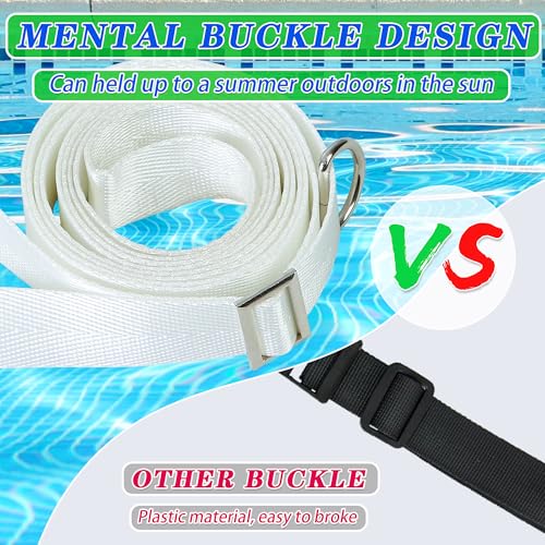 Pool Volleyball Net Replacement 15/20 Ft Extended Length 15Ft-26Ft /20Ft-32Ft Adjustable with Heavy Duty Steel Buckle Upgraded Waterproof & Durable Nylon Straps for Swimming (Net Only) - size: 15x3 FT