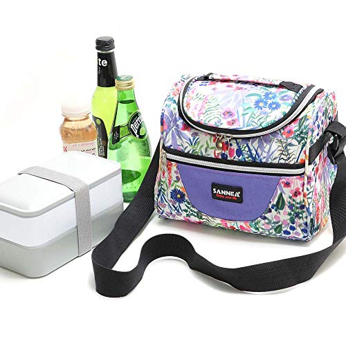 Lunch Bag insulated Lunch Box Cooler Bento Bags for Work with Adjustable Strap - color: 7L Pink 005