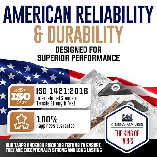 10x20 Heavy Duty Tarp, 10 Mil Thick, Waterproof, Tear & Fade Resistant, High Durability, UV Treated, Grommets Every 18 Inches. (Silver/Brown - Reversible) (10 x 20 Feet) - size: 10x20