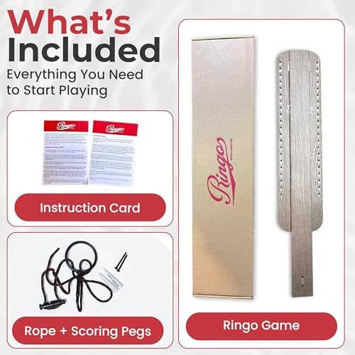 Ringo Outdoor Hook & Ring Game, Weather-Proof Composite, Fully Assembled, Mounts in 90 Seconds, Stainless Hardware, Built-in Scoring