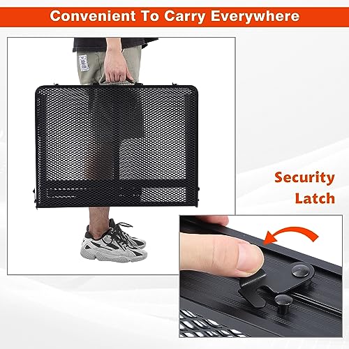 JOUYEK Folding Grill Table, 3x2 FT Portable Camping Table, Height Adjustable Metal Tables with Mesh Desktop and Mesh Bag, Outdoor Furniture for Camping, Picnic, Beach and BBQ, Black - style: 3x2 FT