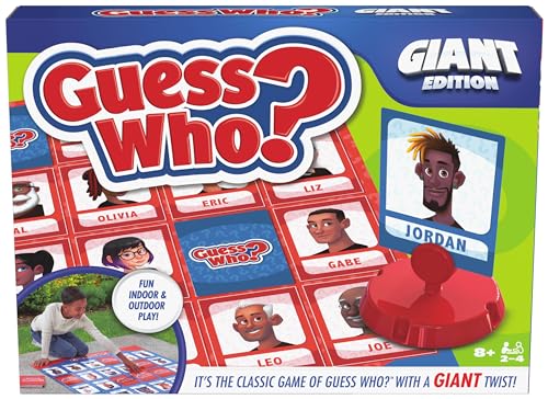 Spin Master Games, Guess Who? Giant Edition, Family Game for Indoor & Outdoor Fun with Big Oversized Board, for Family and Kids, 2-4 Players, Ages 6 & Up - style: Giant Game - Guess Who?