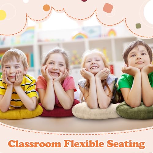 Fumete 8 Pcs 16 Inch Round Floor Cushions for Kids and Toddlers, Flexible Seating Classroom Furniture Floor Pillow for Home, Daycare, Preschool, Yoga and Meditation (Fall) - color: Fall