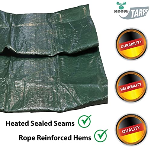 Reversible Heavy Duty Poly Tarp for Wood Piles, Firewood Piles, Construction & Ground Covering - Tear & Water Resistant - 6 x 24 Foot Indoor/Outdoor Tarp, Green and Brown - size: 6' x 24'