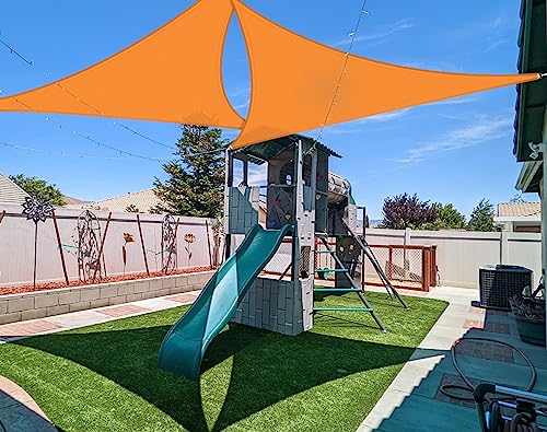 Coarbor 2' x 2' x 2' Sun Shade Sail Canopy Sunshade Outdoor Heavy Duty Triangle Fabric Cloth Screen for Patio Garden Yard Deck Pergola Canopy (Orange) - color: Orange, size: 2'x2'x2'