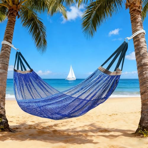 Outdoor Hammock, Load Bearing Camping Hammock, Travel Hammock with Storage Bag for Garden Beach Yard Travel (Blue) - color: Blue, size: One Size