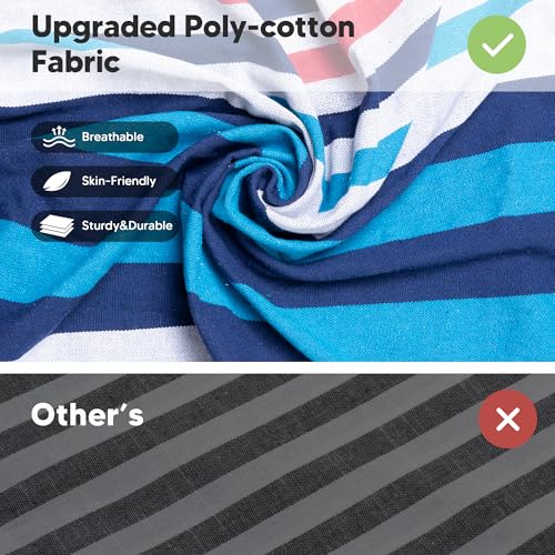 SUNCREAT Hammocks for Outside, Portable Heavy Duty Tree Hammock, Ocean Stripes - color: Ocean Stripes, size: X-Large