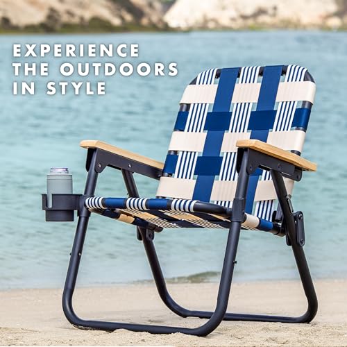 GoSports WOVN Beach Backpack Chair - 9 Styles Available - Premium Folding Camping Chair - color: Lido