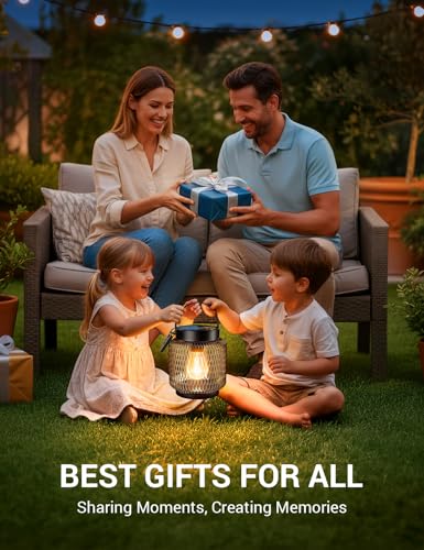 KOOPER Metal Solar Lanterns Outdoor Waterproof, 2 Pack Brighter Hanging Solar Lights for Outside, Up to 15 Hours Modern Hanging Solar Powered Lanterns Lights for Yard Patio Porch Garden Decorative - style: 2 Pack
