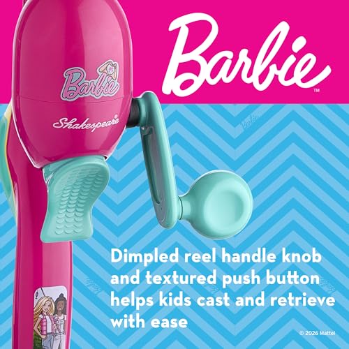 Shakespeare Youth Fishing Reel and Rod Combo - color: Mattel Barbie 7pc Kit