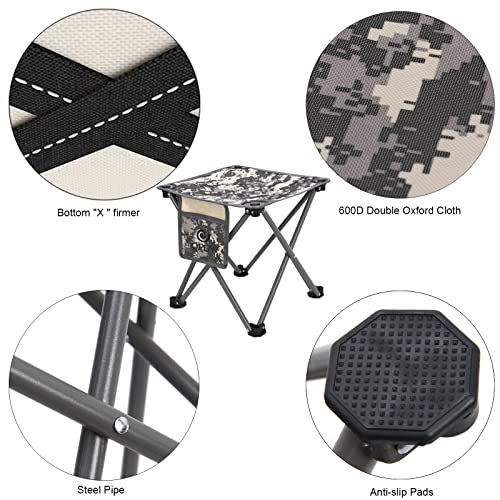 Opliy Camping Stool 2 Pack,13.5 Inch Portable Folding Stool for Outdoor Gardening and Beach Hiking Fishing,Foot Stool with Carry Bag (Camouflage) - color: Camouflage