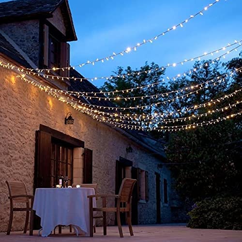 kemooie 500 LED Christmas Lights, 164FT 8 Lighting Modes with Timer Plug in Waterproof String Lights for Outdoor Christmas Birthday Wedding Party Garden Balcony Decorations (Warm White) - color: Warm White