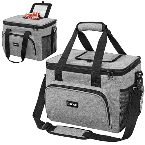 OPUX Soft Cooler Bag, Insulated Collapsible Lunch Cooler Tote for Men Work Camping Beach Travel, Portable Soft Sided Leakproof Waterproof Large Lunch Bag Box with Shoulder Strap 40 Cans, Heather Gray - color: Heather Gray, size: 40 Cans