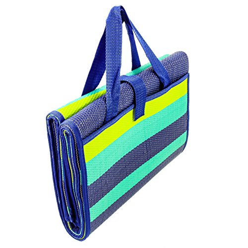 Camco Handy Mat with Strap - Perfect for Picnics, Beaches, RV and Outings - Green/Turquoise - 60" x 78" (42806) - color: Green/Turquoise, size: 5' x 6'6" (Rectangular)