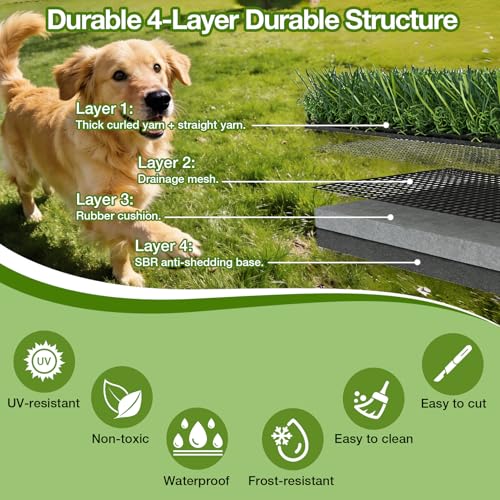 TOOKOO 2 Pack Fake Grass Pee Pad for Dogs Potty Traning - 31.5"x51.2" Replacement & Realistic Pet Artificial Grass Patch Turf Indoor Outdoor Use - size: 31.5inchx51.2inch - 2 Pack