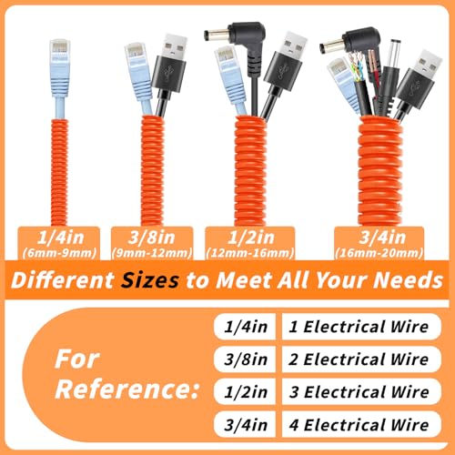 100FT Orange Split Wire Loom Tubing, 3/4 Inch Wire Protector Tubing, Automotive Wire Flexible Conduit Cord Covers with Installation Tool 50 Cable Ties for RV Agriculture Electrical Cable Protection - color: Orange, size: 3/4in x 100ft