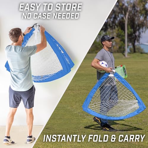 GoSports Portable Soccer Goals for Kids - 13 Color Options - Choose 4 x 3 ft or 6 x 4 ft - Team Tone Pop Up Nets for Backyard - color: Royal Blue, style: 4 ft x 3 ft