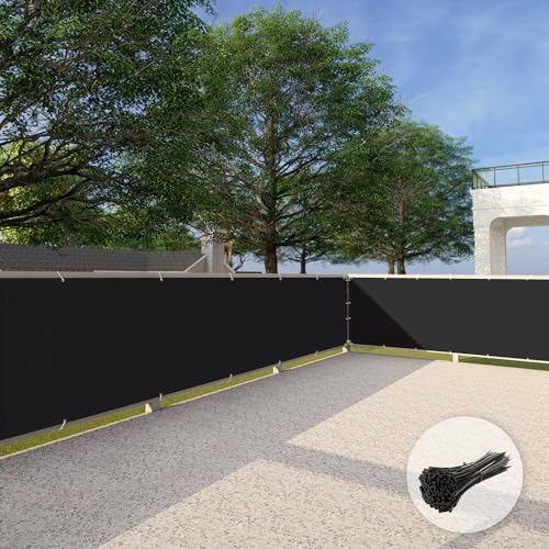Patio 3' x 25' Balcony Privacy Screen Apartment Railing Covers Fence Panels for Outdoor, Temporary Fencing for Porch Deck Backyard Net Mesh with Zip Ties, Black