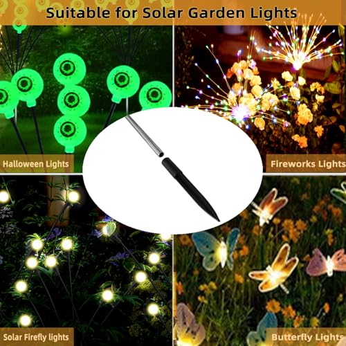 10 Pack Solar Light Stakes Replacement (Fit for Pole Outer Diameter 0.35in), ABS Reinforced Ground Spikes for Outdoor Solar Landscape Pathway Christmas Lights Yard Garden Deco - size: OD-0.35"ABS