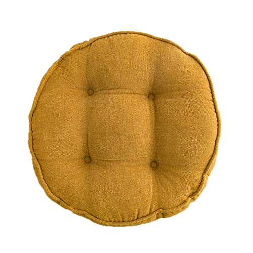 vctops Soft Chair Pads 18 inch Diameter Super Comfy Thicken Solid Color Round Seat Cushion for Kitchen Dining Room Office Chairs (Yellow,18" x 18") - color: Yellow