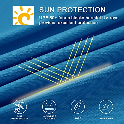 Willit Women's UPF 50+ Sun Protection Hoodie SPF Shirt Long Sleeve Hiking Fishing Outdoor Shirt Lightweight Hoodie - color: Brilliant Blue, size: Medium